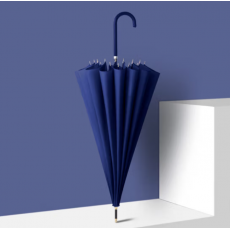 倔强大师16开皮弯柄碰击布雨伞 典雅蓝